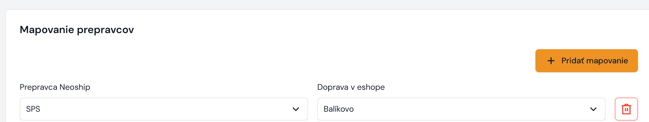 Mapping von SPS auf Balíkovo im Konnektor