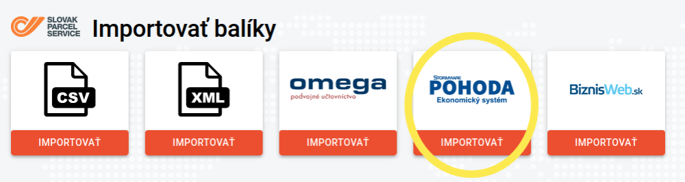 Import XML z Pohody