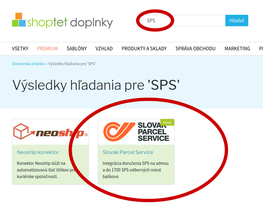 SPS doplnok v Shoptete